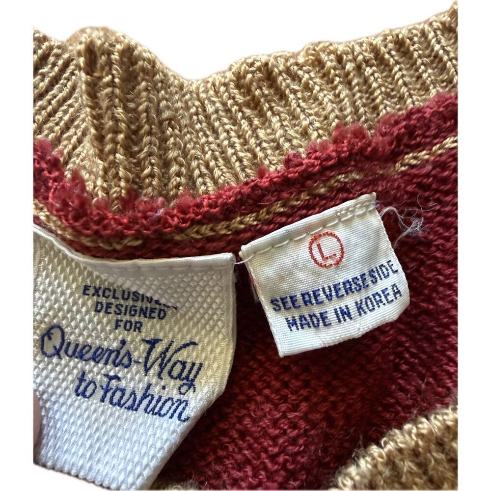 Queens Way To Fashion Vintage Knit Vest 70’s EUC Women’s Size L - Picture 8 of 8